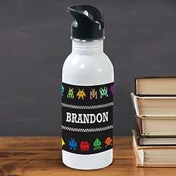 Personalized Retro Gamer Water Bottle