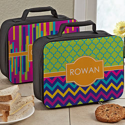 Personalized Girl's Bright and Cheerful Lunch Bag