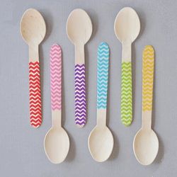 Chevron Handle Design Wooden Spoons