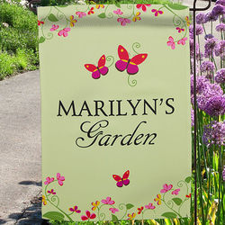 Floral Welcome Personalized Garden Flag