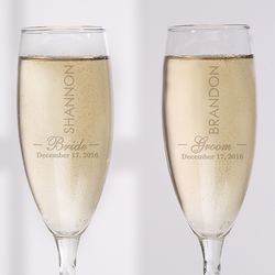 The Wedding Couple Personalized Flutes