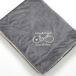 Embroidered Warmhearted Love Sherpa Blanket