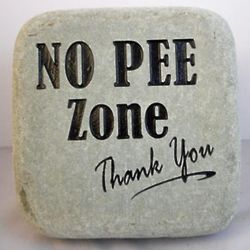 No Pee Zone Garden Rock