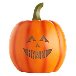 Personalized Large Happy Light-Up Pumpkin Halloween Decoration