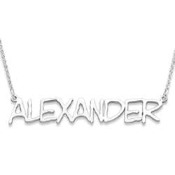 Sterling Silver Capitalized Name Necklace