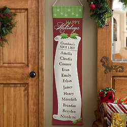 Christmas Nice List Personalized Door Banner