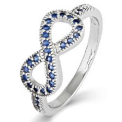 Sparkling Cubic Zirconia Sapphire Infinity Ring