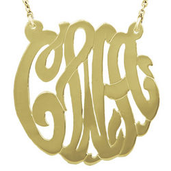 10 Karat Solid Gold Personalized Monogram Necklace