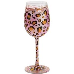 Pink Leopard Wine Glass
