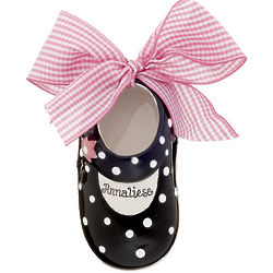 Personalized Black Mary Jane Baby Shoe Ornament