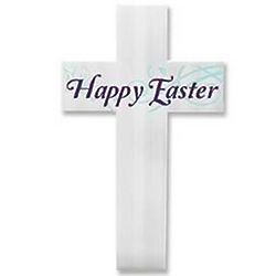 Happy Easter Cross Yard Sign with Stake
