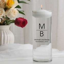 Personalized Contemporary Monogram Floating Unity Candle