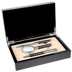 Carbon Fiber Pen, Letter Opener and Magnifier in Personalized Box