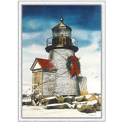 Nantucket Greeting Brant Point Light 28" Art Print