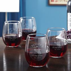 4 Sunset Vineyard Stemless Wine Glasses