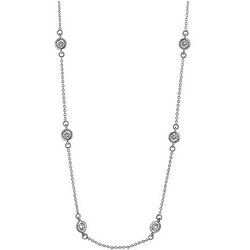 Cubic Zirconia by the Yard Necklace Chain in Sterling Silver