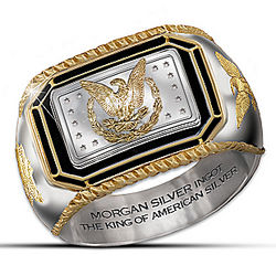 Morgan Silver Ingot Engraved Men's Ring