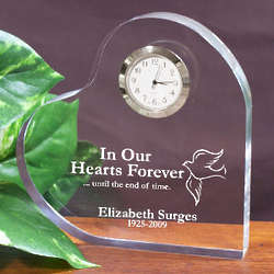In Our Hearts Forever Memorial Heart Clock