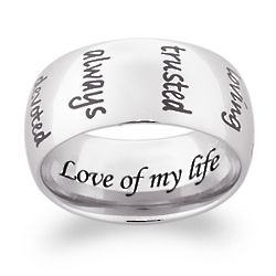 Personalized Words of Love Stainless Steel Band