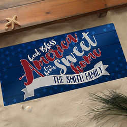 Land of the Free Personalized July 4th Oversized Doormat