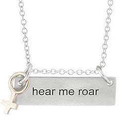 Hear Me Roar Reversible Bar Necklace with Venus Symbol