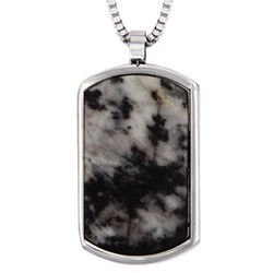 Personalized Designer Inspired Marbled Agate Stone Dog Tag