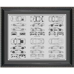 Lamborghini Blueprint Collection Framed Print