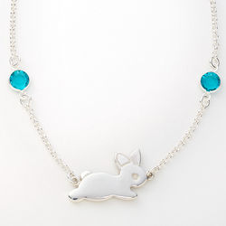 Personalized Bunny Birthstone Necklace