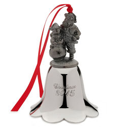 2015 Nickel-Plated Santa Bell Ornament