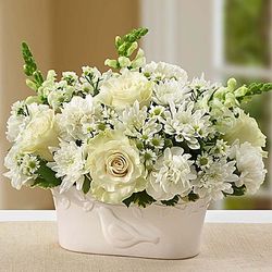 Peace and Healing White Floral Arrangement