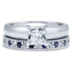 Sterling Silver Princess CZ Solitaire Rings