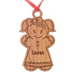 Personalized Wood Gingerbread Girl Ornament