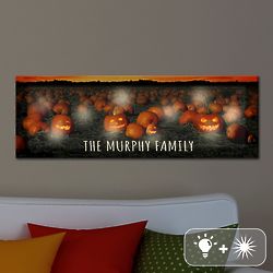 Personalized TwinkleBright LED Pumpkin Patch Canvas Print