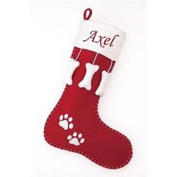 Dangling Dog Bones Quilted Christmas Stocking