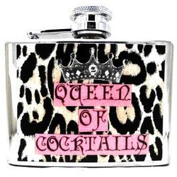 Zebra Queen of Cocktails Flask