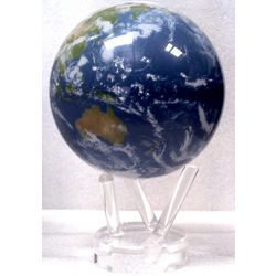 Rotating Satellite View Globe with Clouds