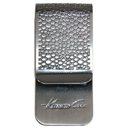 Brushed Hematite Money Clip with Pebble Texture