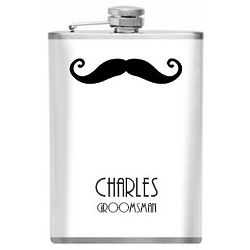 Personalized Curly Mustache Stainless Steel Flask