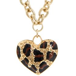 Leopard Heart Pendant Necklace