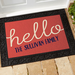 Personalized Greetings Doormat Recycled Rubber Back