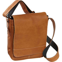 Deluxe Vaquetta Leather Flapover Messenger Bag