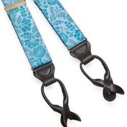 Botanical Print Silk Suspenders