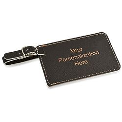 Personalized Black Leatherette Luggage Tag