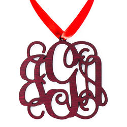 Personalized Solid Wood Monogram Ornament