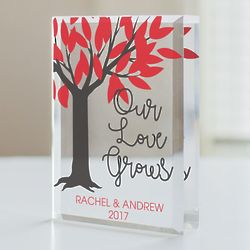 Our Love Grows Personalized Beveled Acrylic Plaque