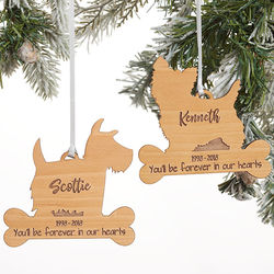Dog Breed Memorial Personalized Wood Ornament