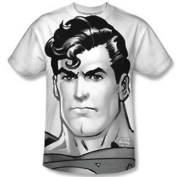 Superman Head Black & White Sublimated T-Shirt
