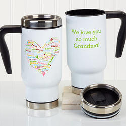 Personalized Heart Of Love Travel Mug
