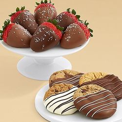 4 Dipped Cookies and Half Dozen Salted Caramel Strawberries
