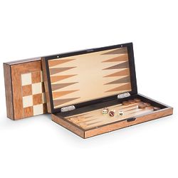 Personalized Executive Wood Backgammon and Chess Set